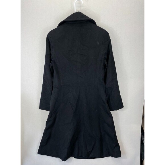 MaxMara Wome's Black Wool Pea Coat Three Buttons Size 8 - Picture 13 of 16